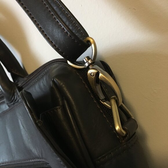 Visconti Genuine Leather Black Messenger/Briefcase/Laptop Bag - Picture 7 of 15